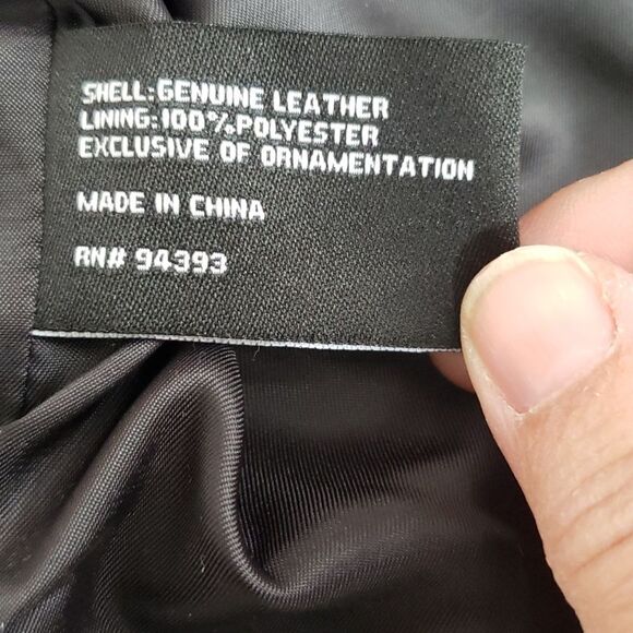 Slate & Willow Jacket Womens XL Black Leather Beaded Shoulder Leather Moto - Picture 8 of 12